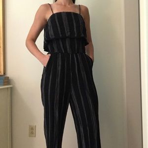Black Striped Jumpsuit